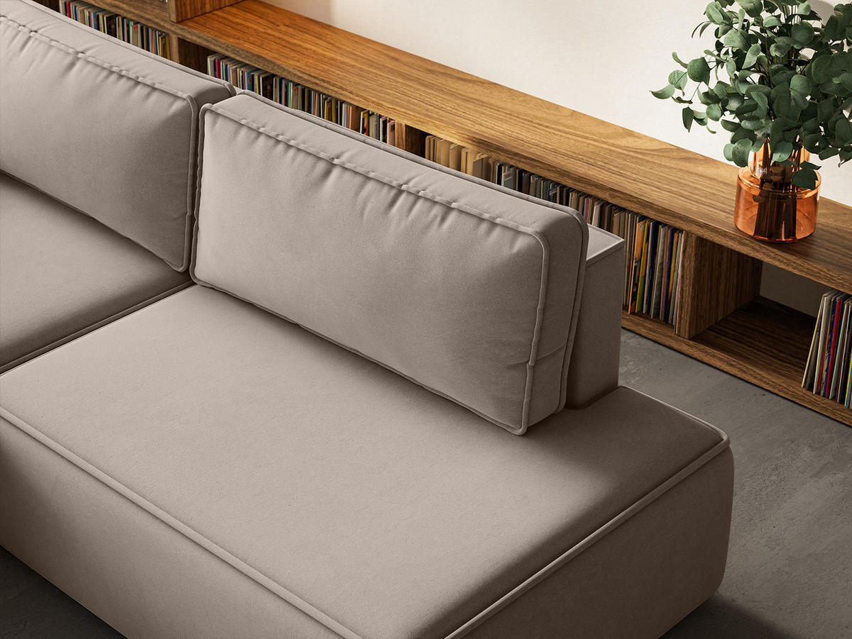 ECKSOFA Sarro mit Schlaffunktion, Taupe - Taupe, Textil (165/260cm) - Fedve