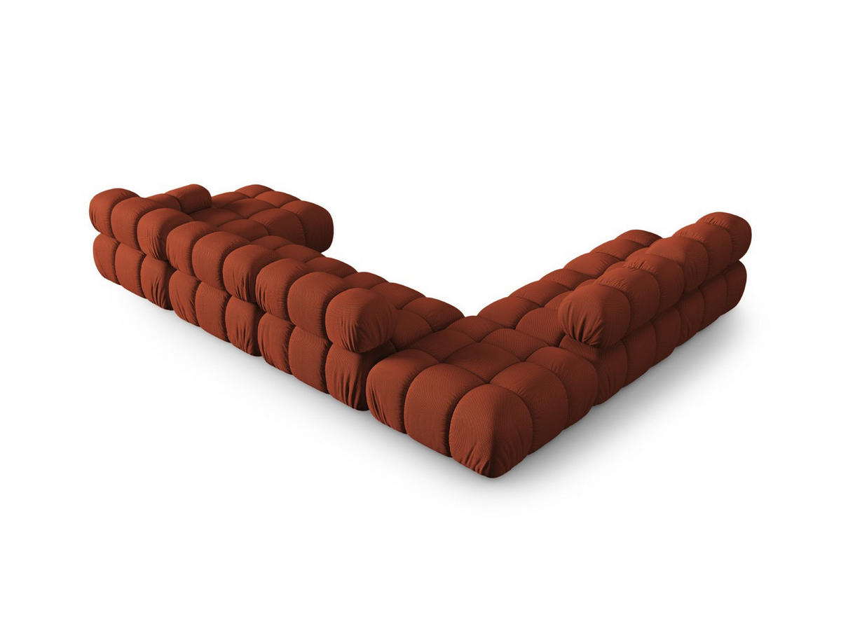 PANORAMASOFA modular links Bellis aus 3D-Stoff ziegelstein 7 Sitzplätze - Orange, Textil (282/70/376cm) - Micadoni