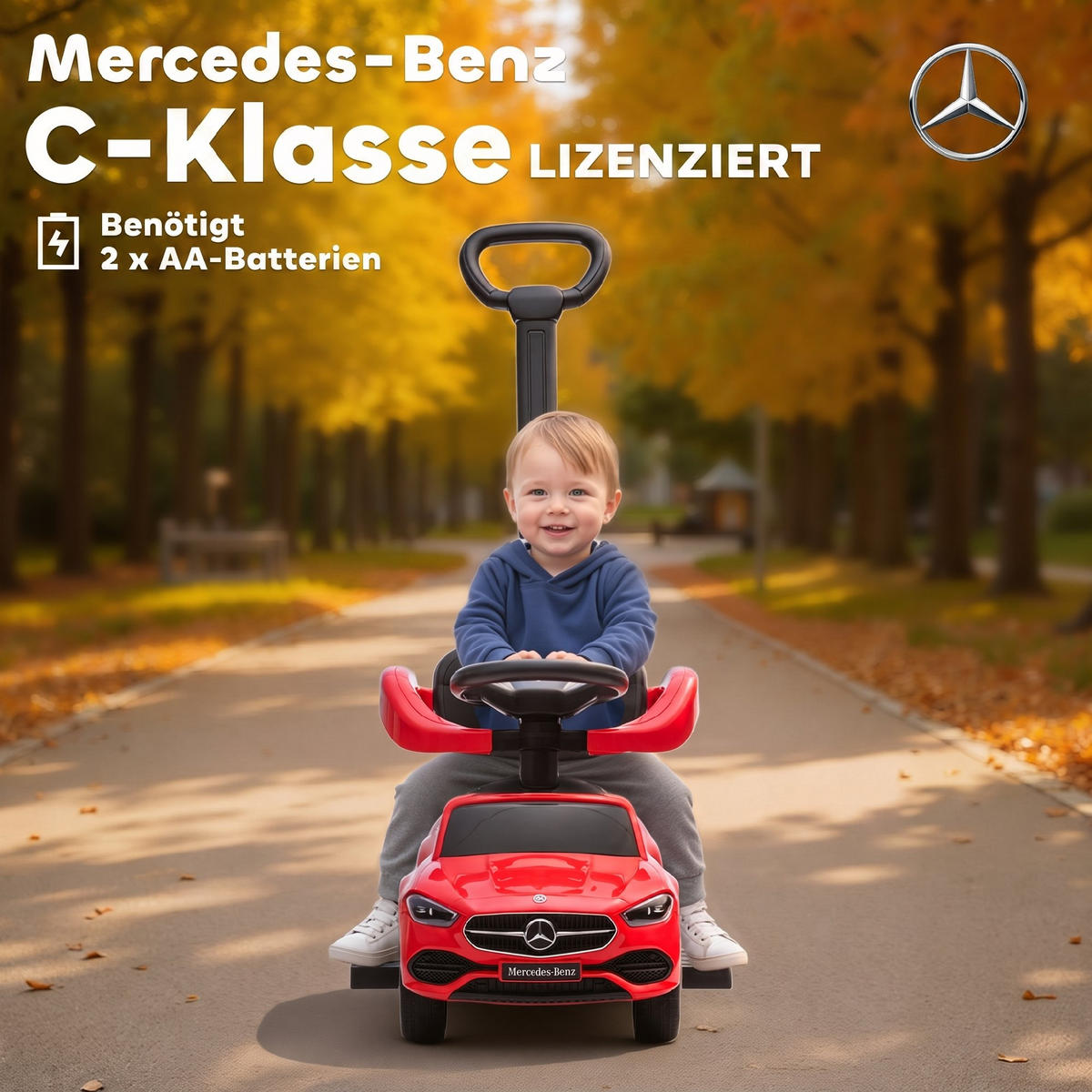 KINDER-RUTSCHAUTO Kunststoff Stahl Rot - Rot, Kunststoff (91/40/83cm) - AIYAPLAY