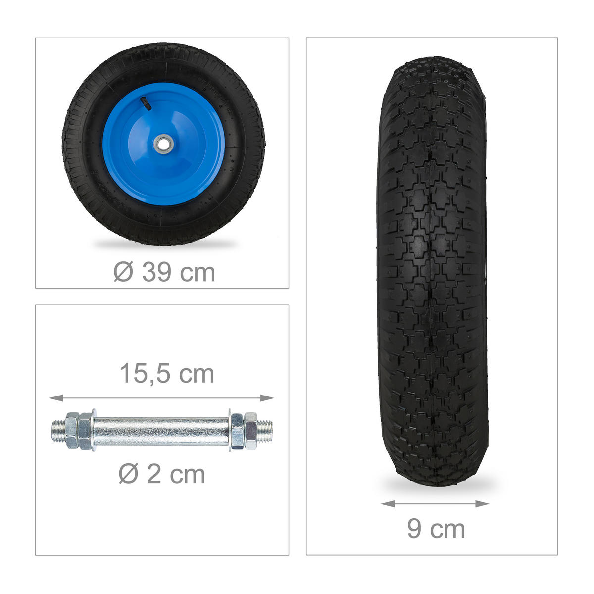 SCHUBKARRENRAD - Multicolor, Kunststoff/Metall (39/39/9cm) - Relaxdays