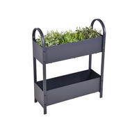 HOCHBEET Halle mit Etagen Anthrazit Metall-Hochbeet für Garten - Anthrazit, Metall (22.5/75/60cm) - DELUKE