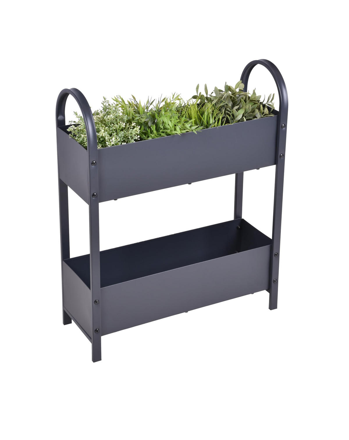 HOCHBEET Halle mit Etagen Anthrazit Metall-Hochbeet für Garten - Anthrazit, Metall (22.5/75/60cm) - DELUKE