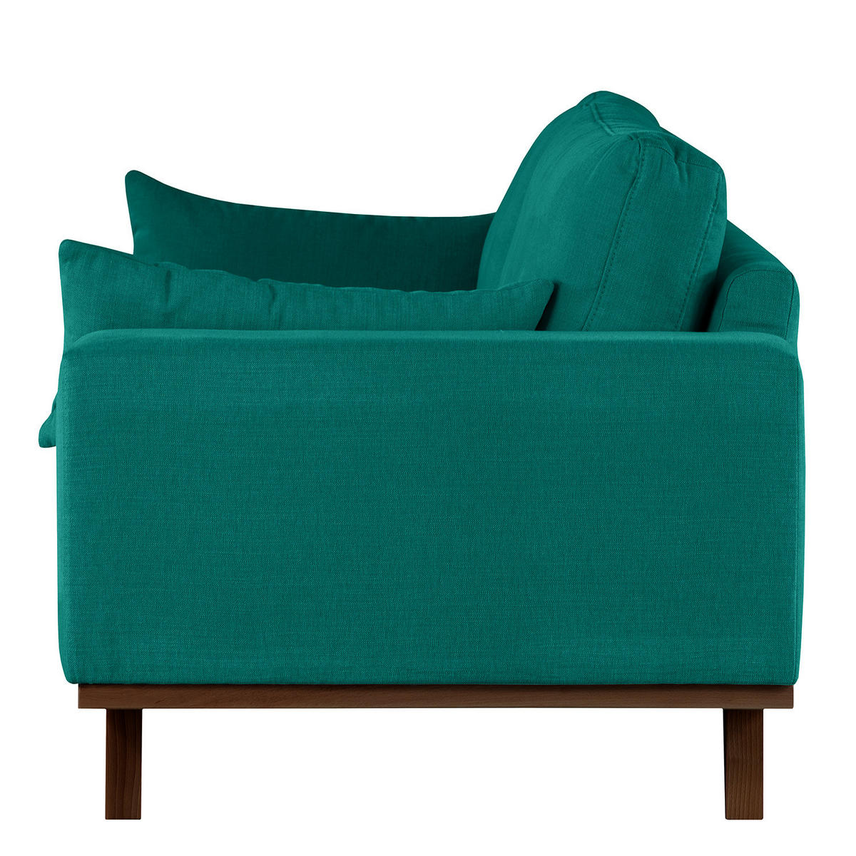 2-SITZER SOFA - Buchefarben/Petrol, Buchenholz/Textil (197/81/88cm) - home24