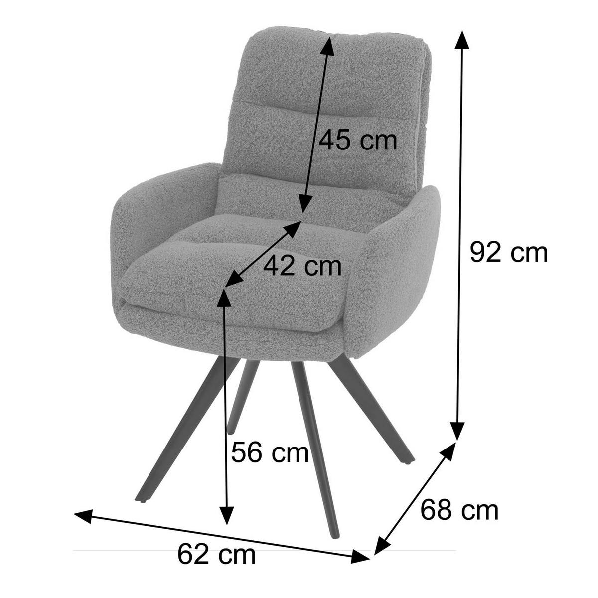 ESSZIMMERSTUHL Grau - Grau, Textil (62/92/68cm) - MCW