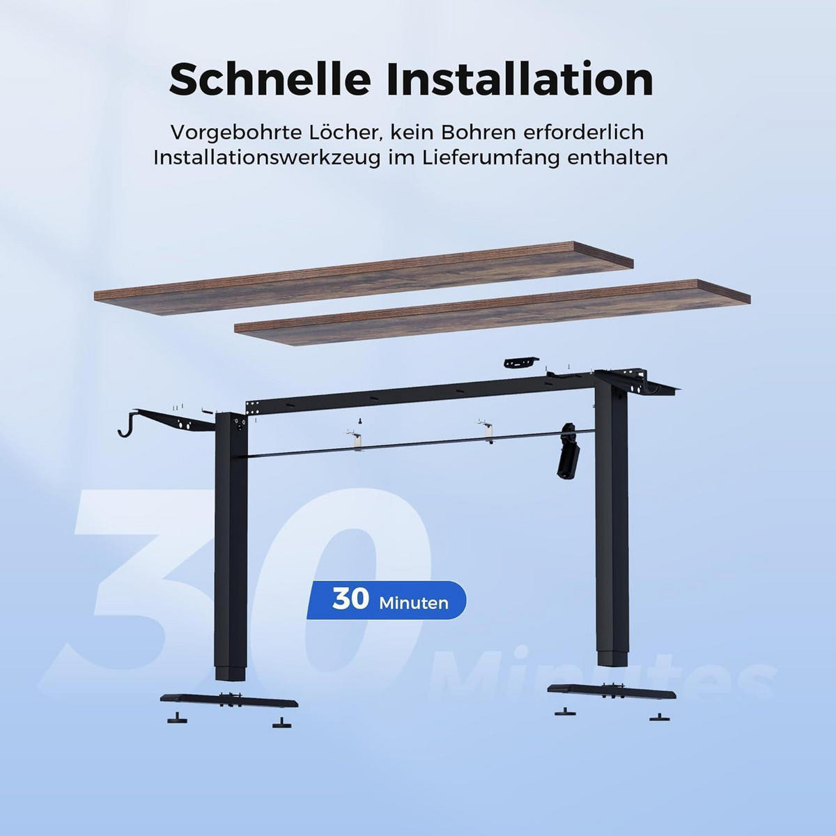 SCHREIBTISCH Höhenverstellbar Elektrisch 140 x 60 cm Braun - Braun, Holzwerkstoff (140/60/75cm)