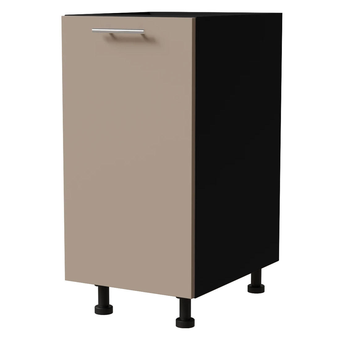 Feldmann-Wohnen Küchenunterschrank Graubraun, Schwarz 40x82x50 cm