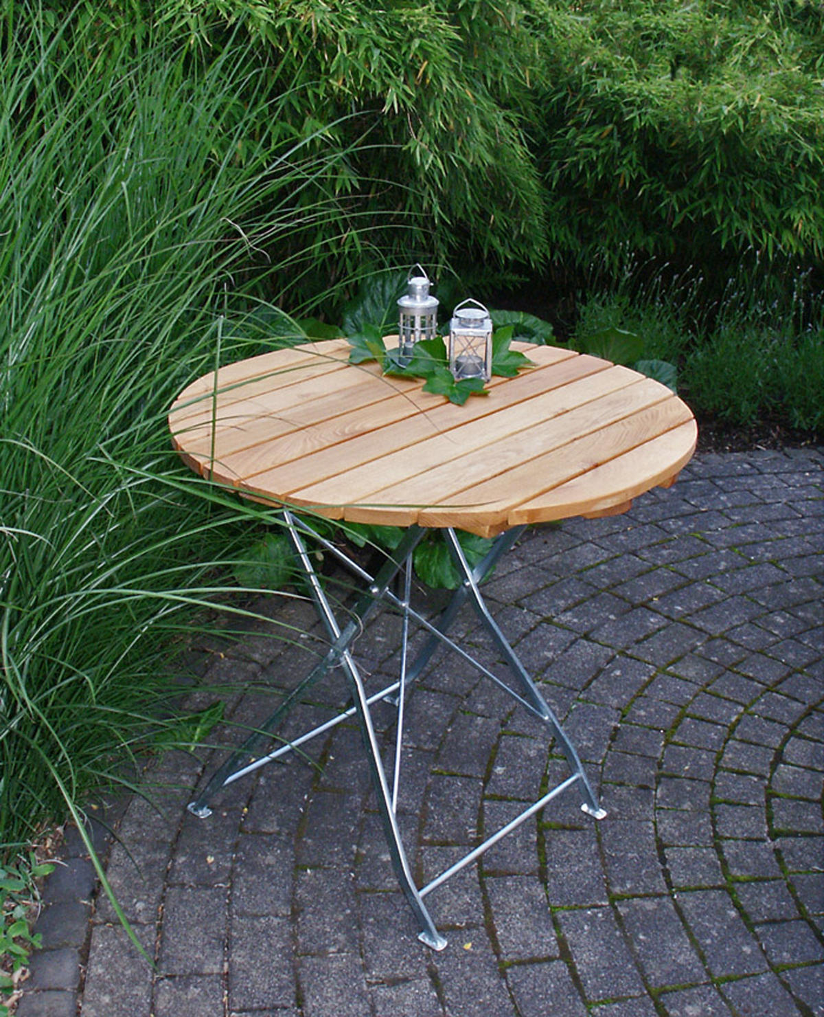 GARTEN-GARNITUR Bad Belzig 3-teilig aus Robinienholz, Stahlgestell Verzinkt - Braun, Holz - TPFGarden
