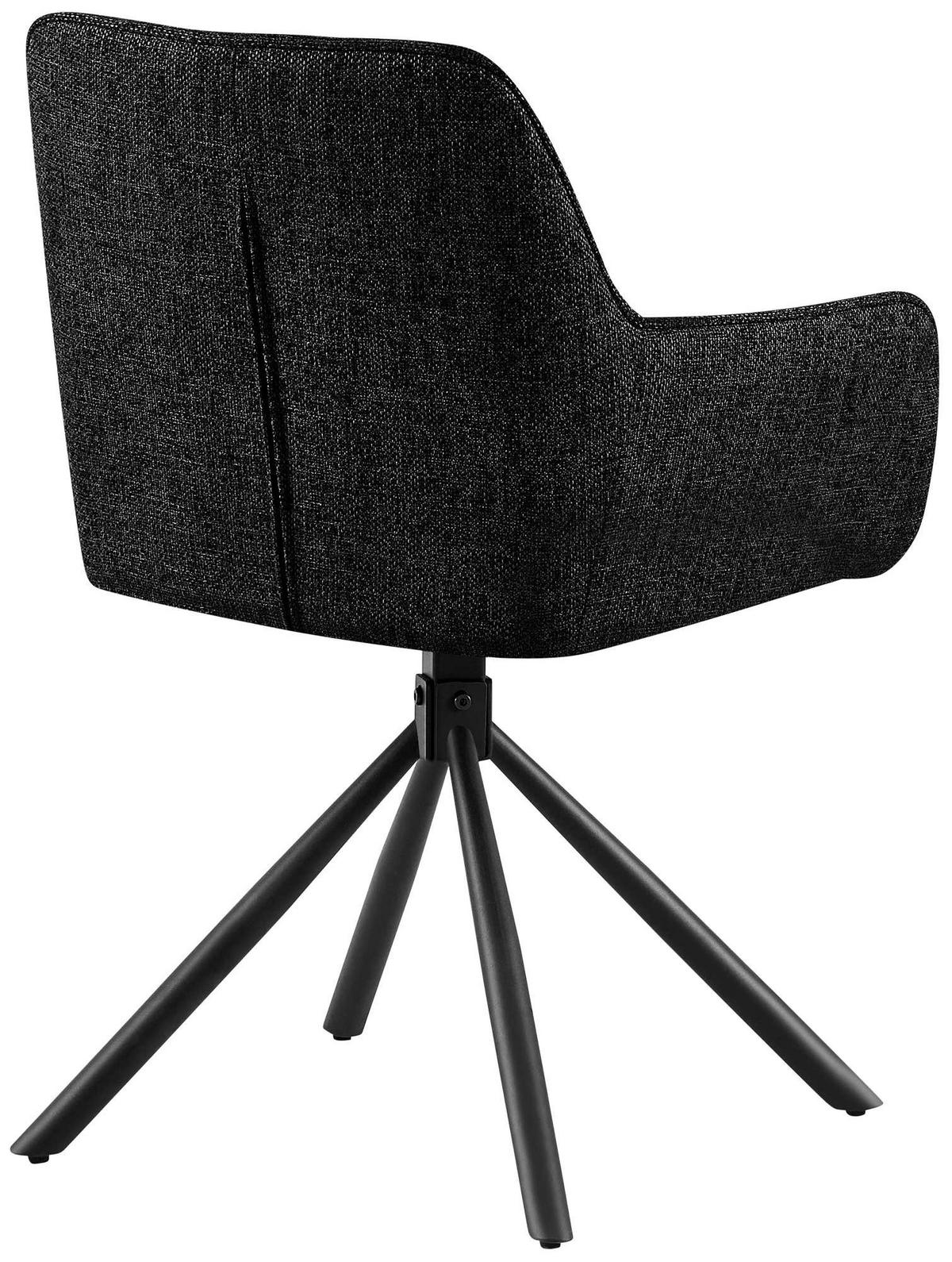 ARMLEHNENSTUHL Stoff schwarz - Schwarz, Textil/Metall (58/84/59cm) - CLP