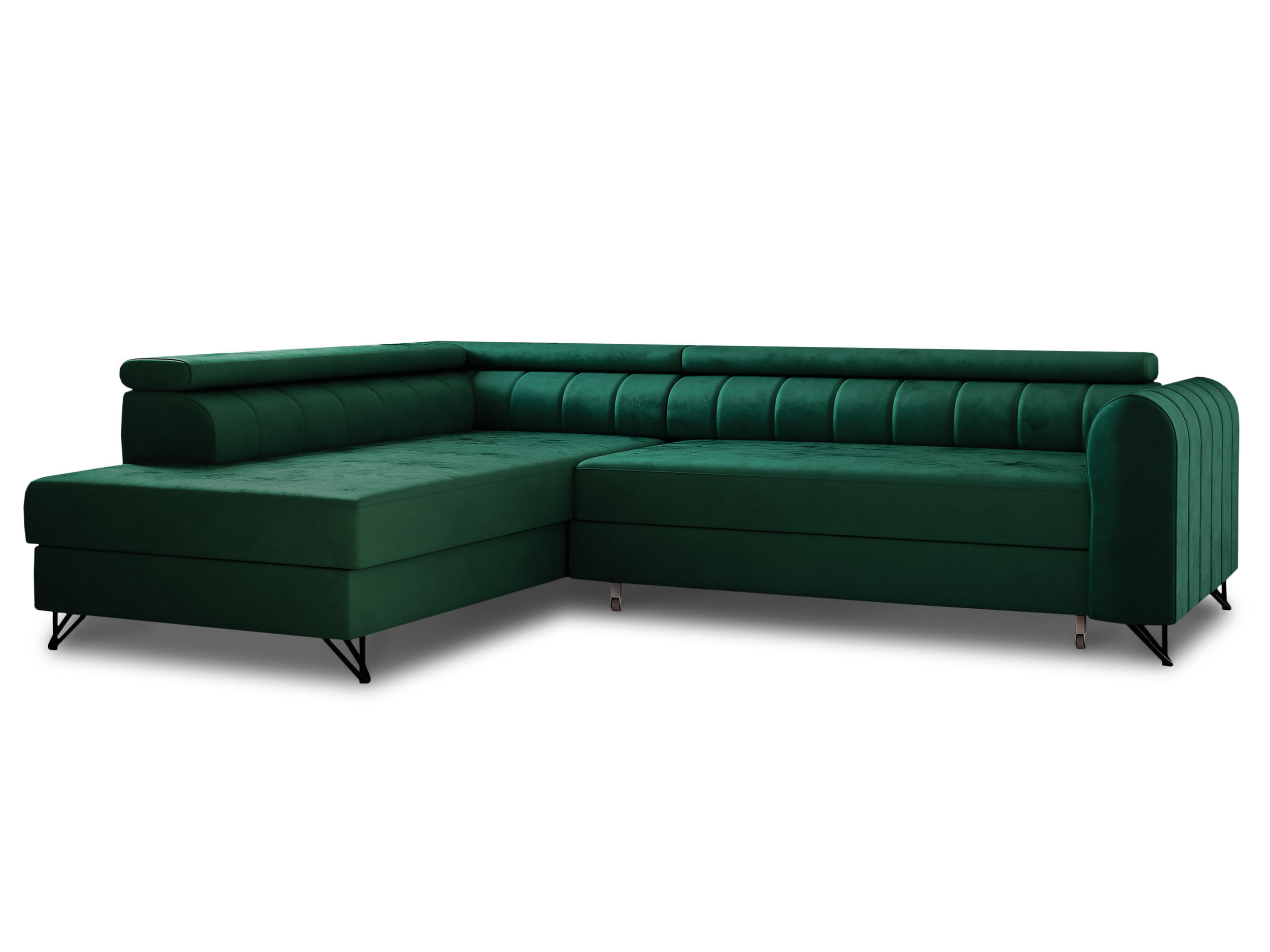ECKSOFA Alice, Seite: Links - Grün, Holz/Textil (250/179cm) - Sofnet