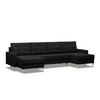 U-SOFA MIT SCHLAFFUNKTION ELMA, Schwarz - Schwarz, Textil (294/92/140cm)