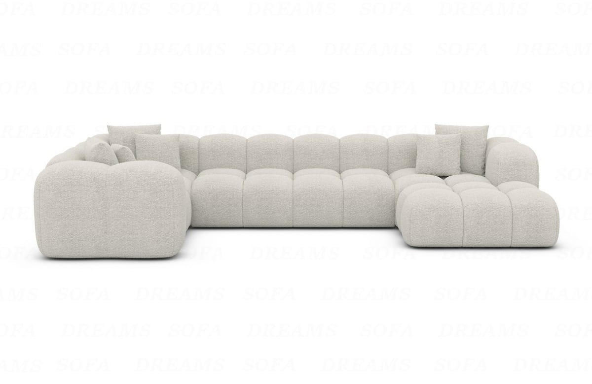 WOHNLANDSCHAFT Cloud Pearl Boucléstoff - Perlmutt, Kunststoff (314/72/184cm)