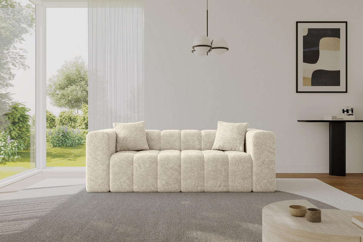 POHOVKA 2-MÍSTNÁ DONY-2 232x90x71 cm Krémová Žinylka - černá/krémová, kompozitní dřevo/textil (232/71/90cm) - ALTDECOR