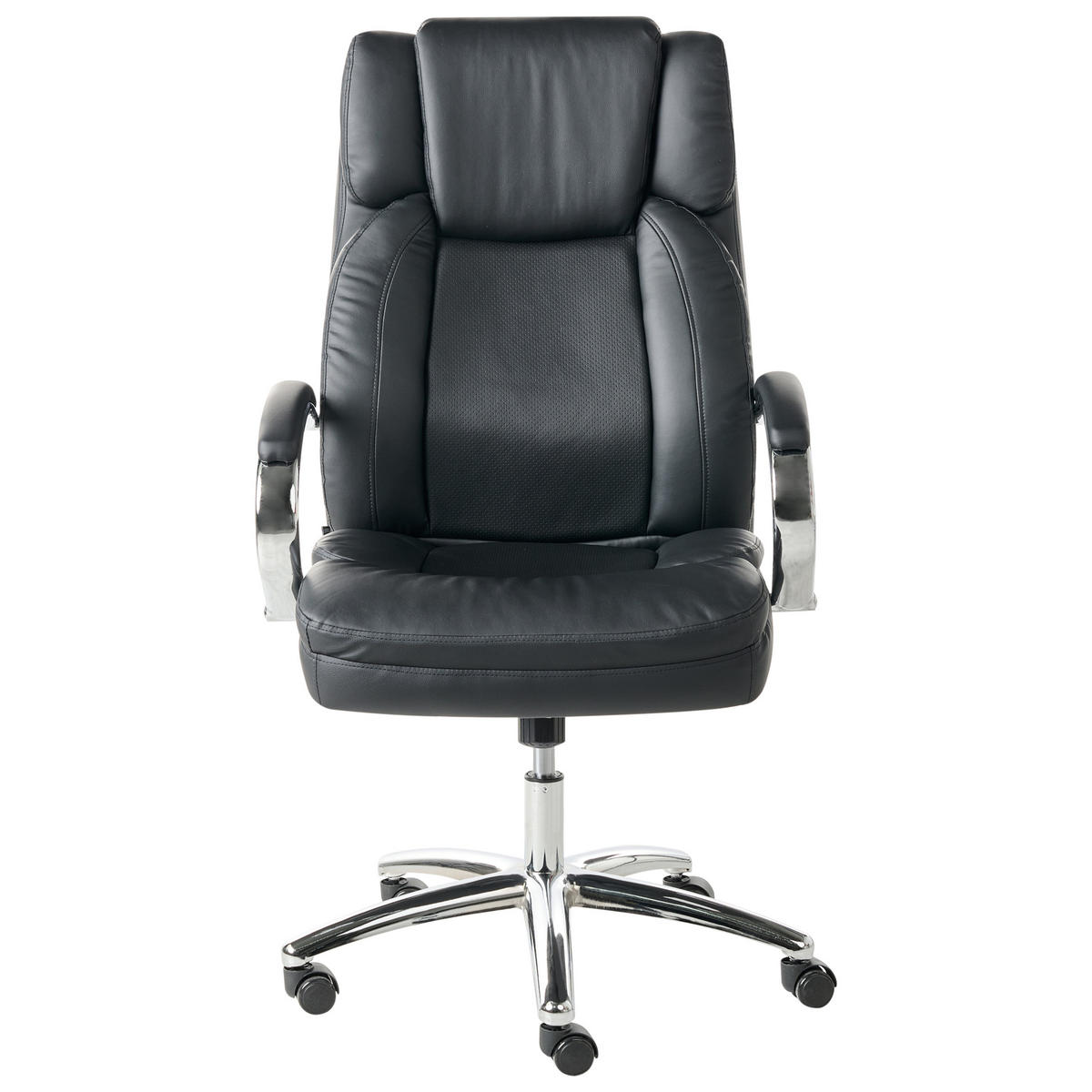 CHEFSESSEL Kunstleder Schwarz Honor - Schwarz, Kunststoff (65/112/65cm) - Beliani