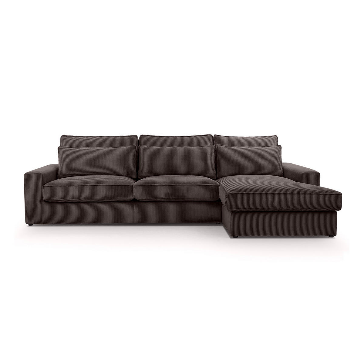 ECKSOFA 4 Sitzer Medan Mini, Dunkelbraun - Dunkelbraun, Textil (276/176cm) - Fedve