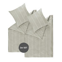 RENFORCE BETTWÄSCHE HARPLINES 2er Set - Grau, Textil (140/200cm) - Esprit