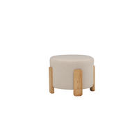 SITZPOUF COFFEY Weiß 50x50x43 cm - Weiß, Textil (50/43/50cm) - FURNLUX