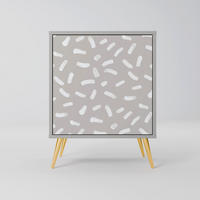 SIDEBOARD PASSING SECONDS, Grau, 57,5x42x75,5 cm, Goldfarbene Metallfüße - Goldfarben/Multicolor, Holzwerkstoff/Metall (57.5/75.5/42cm) - SpaceRebels