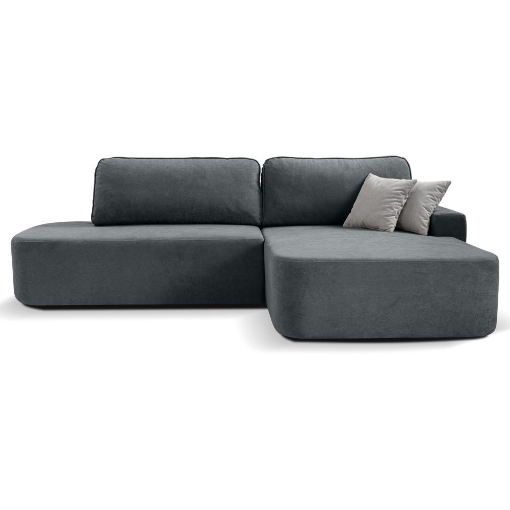 ECKSCHLAFSOFA Gavi dunkelgrau velours rechts - Dunkelgrau, Textil (269/171cm) - Beautysofa