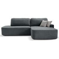 ECKSCHLAFSOFA Gavi dunkelgrau velours rechts - Dunkelgrau, Textil (269/171cm) - Beautysofa