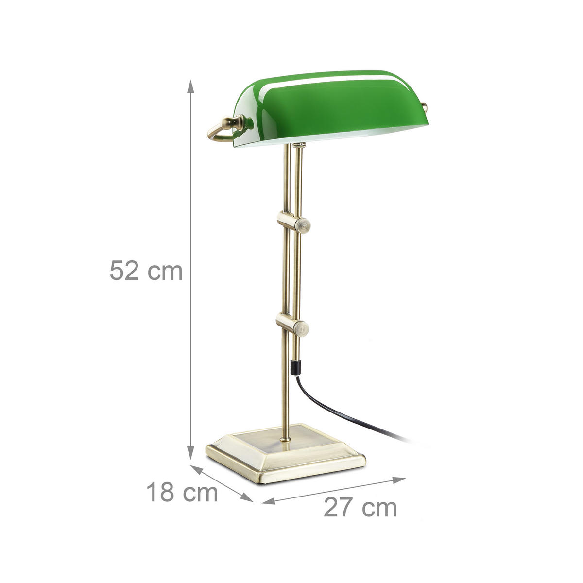 BANKERLAMPE - Multicolor, Glas/Metall (18/27/46cm) - Relaxdays