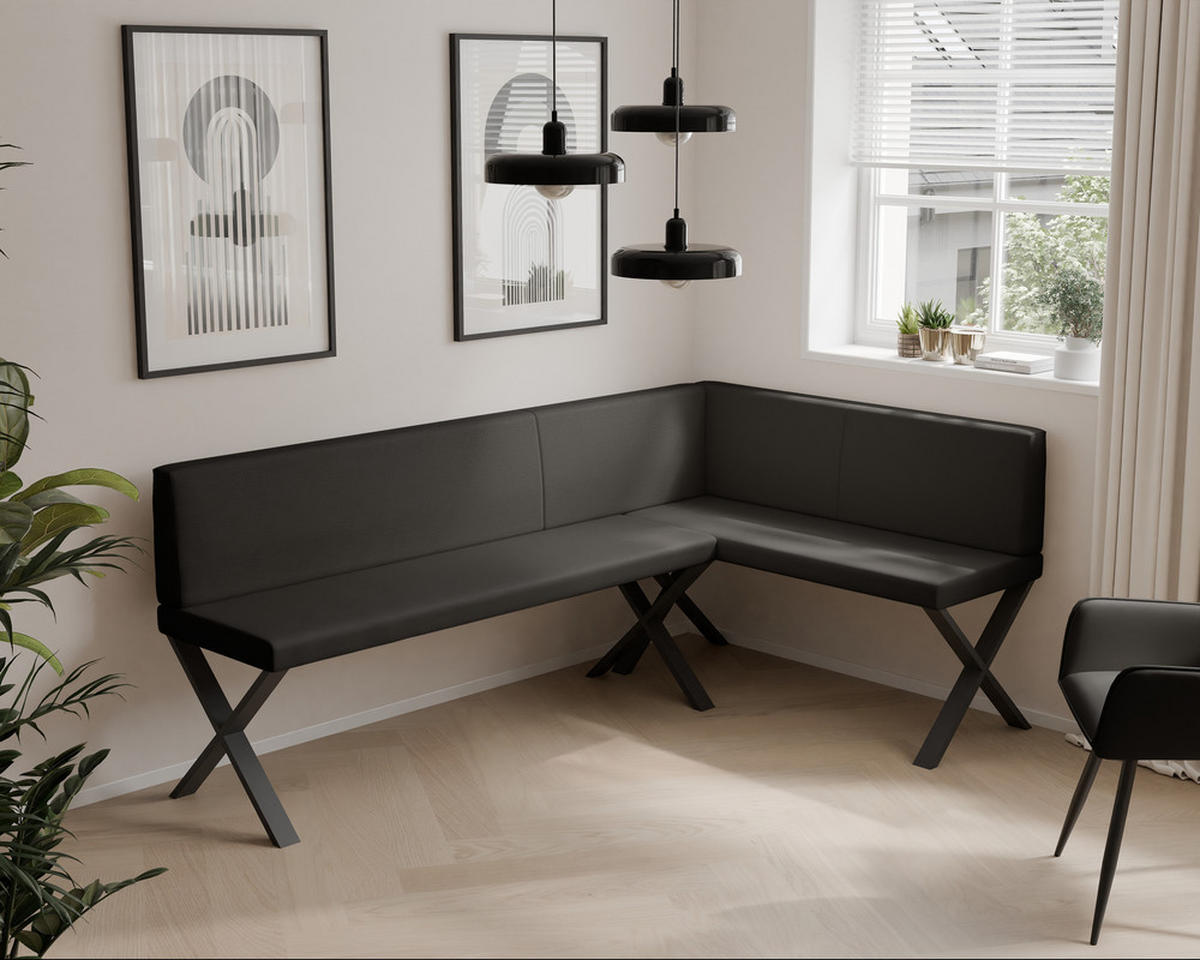 ECKBANK rechts VERO X Kunstleder glatt, 142/196 cm Anthrazit - Anthrazit, Kunststoff/Textil (142/196cm) - Idohome