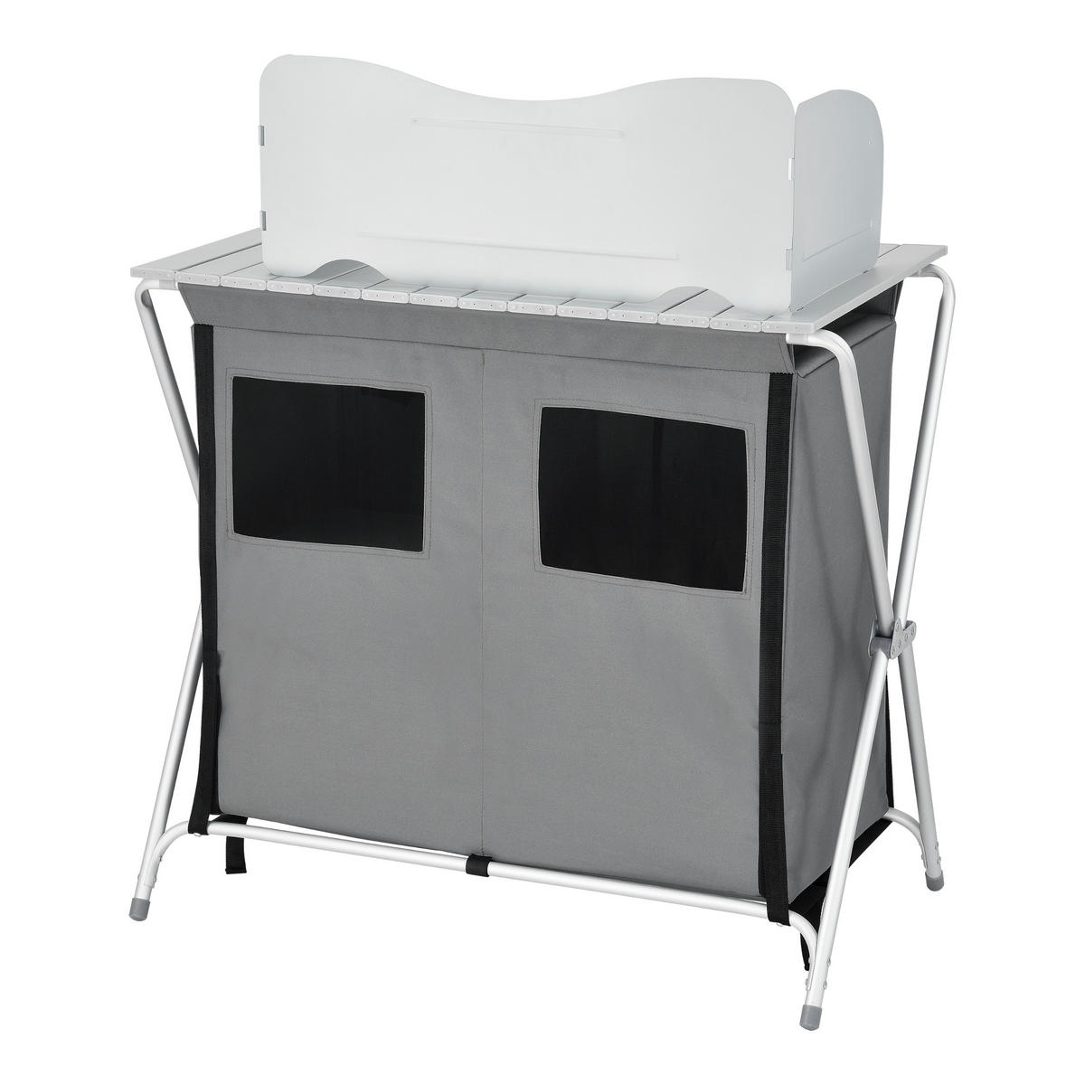 CAMPINGSCHRANK Tullinge - Grau, Textil/Metall (50.5/80/104.5cm) - [en.casa]