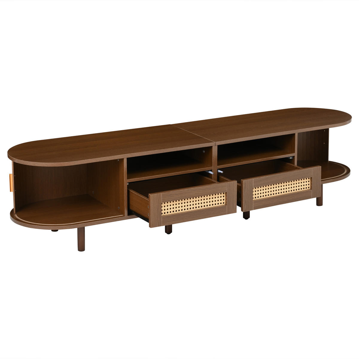 TV-SCHRANK 170/40/40 cm Nussbaum mit 2 Schubladen und 2 Schiebetüren - Nussbaumfarben, Holz/Holzwerkstoff (170/40/40cm) - Oxeza
