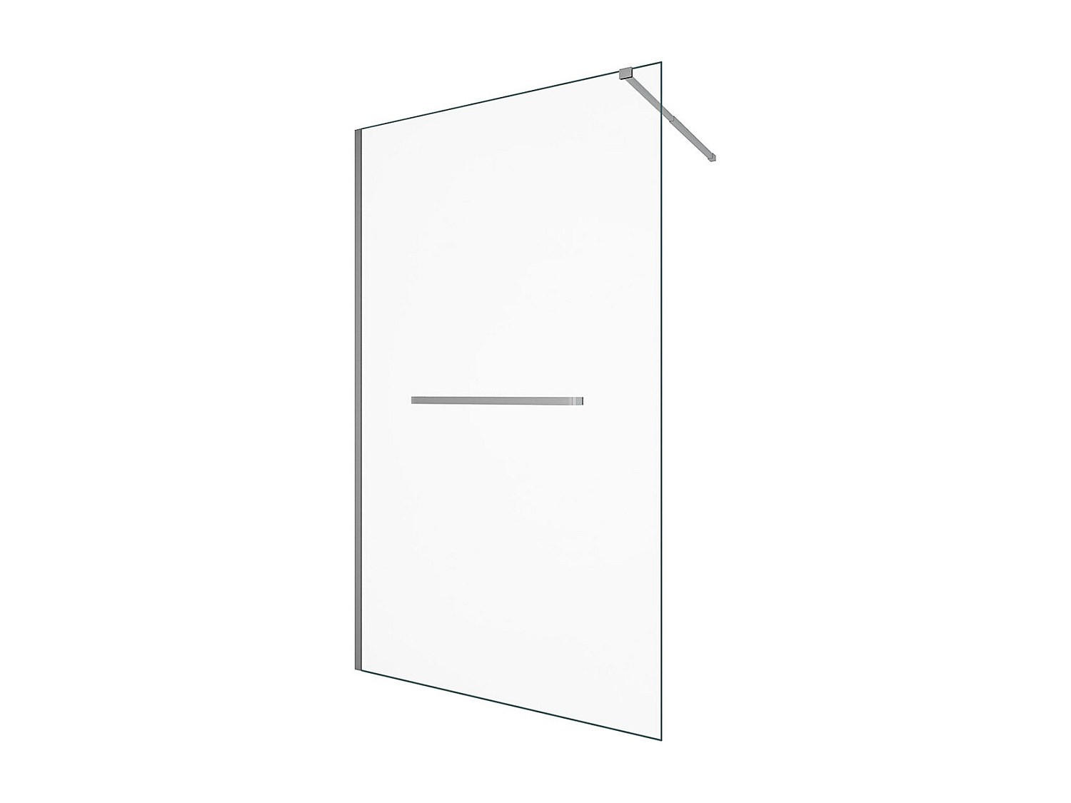 DUSCHTRENNWAND Seitenwand italienische Dusche mit Handtuchhalter - 120 x 200 cm - Sicherheitsglas - Chromfarben - KRISTEN - Silberfarben, Metall (120/200cm) - Vente-Unique