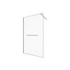 DUSCHTRENNWAND Seitenwand italienische Dusche mit Handtuchhalter - 120 x 200 cm - Sicherheitsglas - Chromfarben - KRISTEN - Silberfarben, Metall (120/200cm) - Vente-Unique
