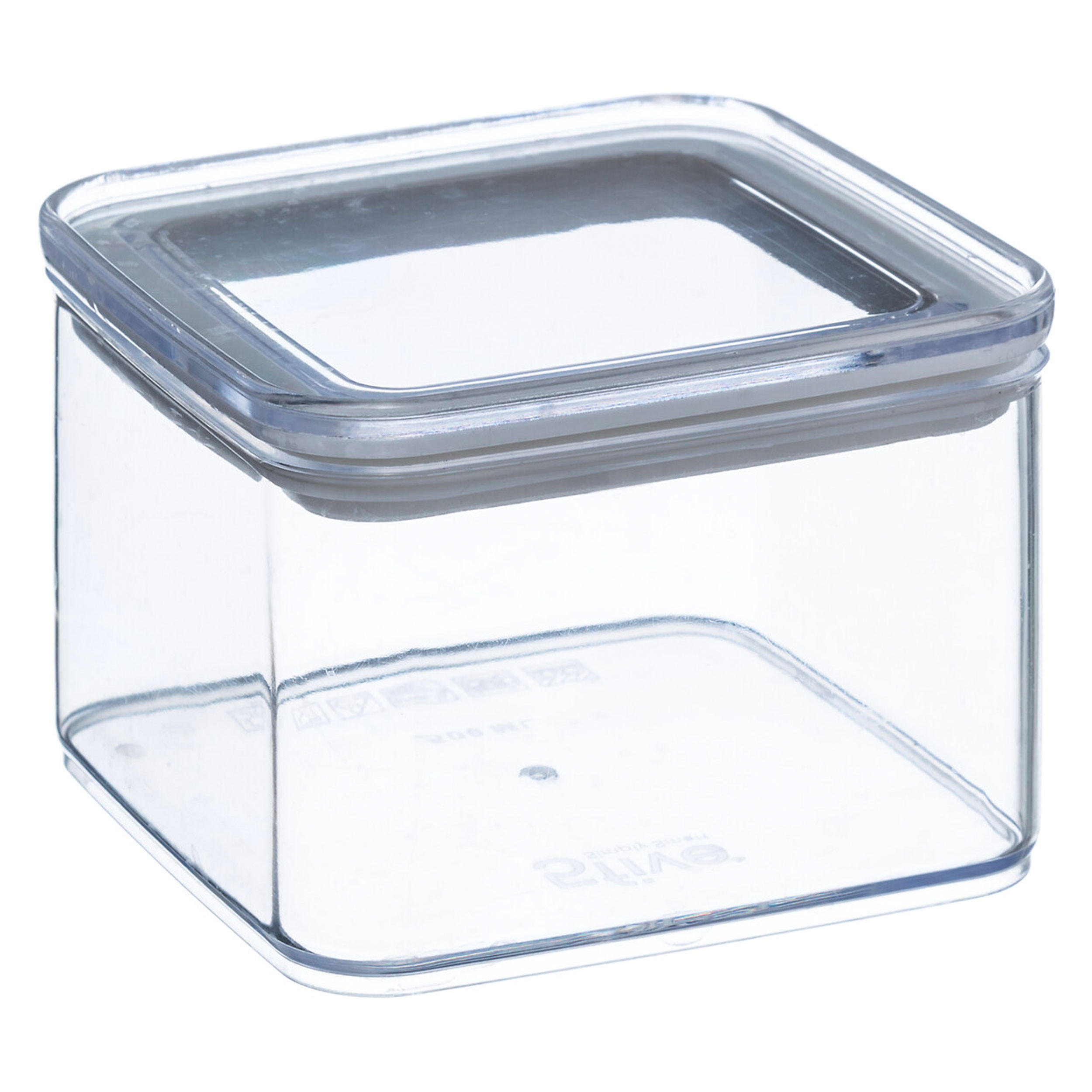 VORRATSDOSE, stapelbar Eske, PS-Kunststoff, Silikon, Transparent, 0.5 L - Transparent, Kunststoff (10.4/7/10.4cm) - 5five Simply Smart
