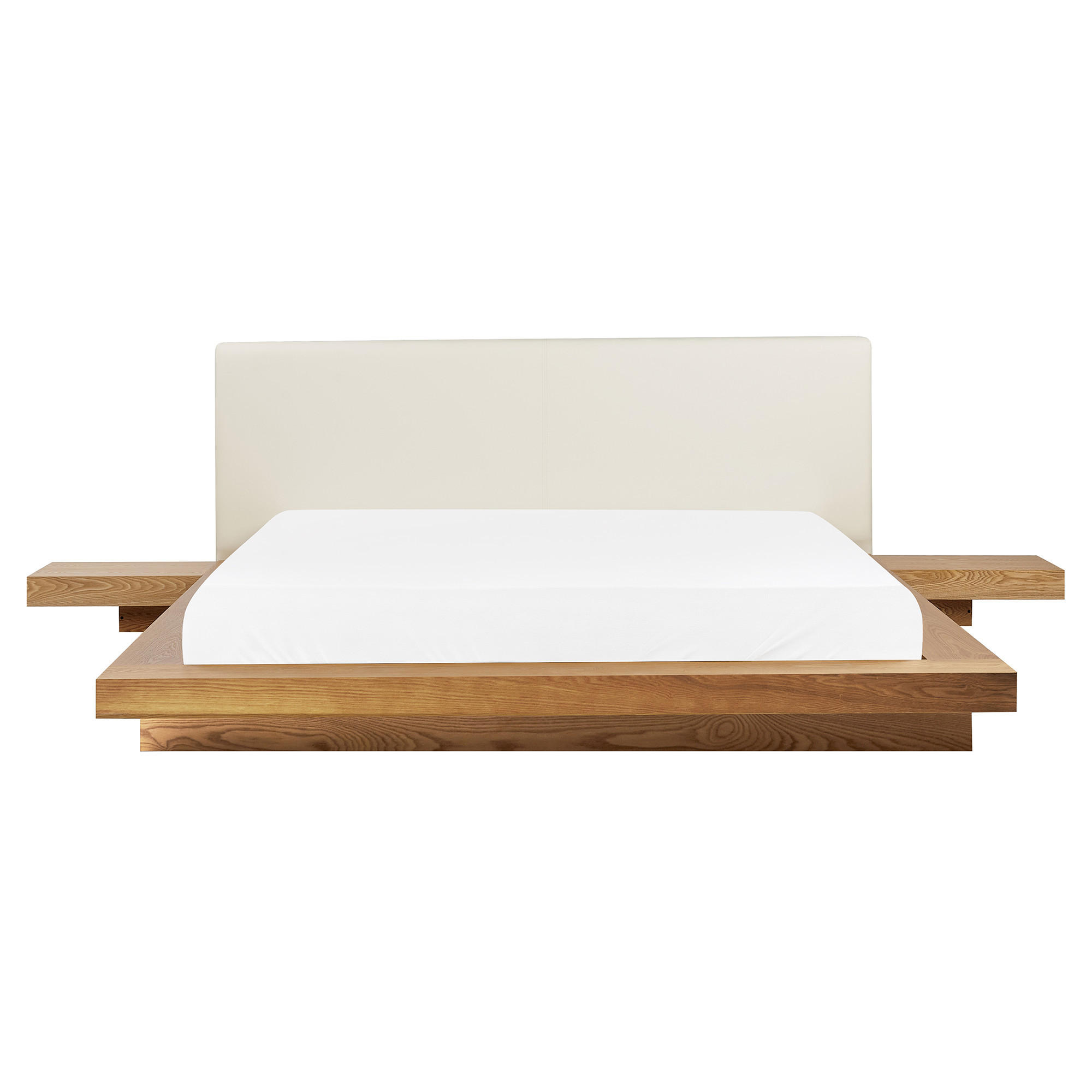 WASSERBETT 160x200 cm Heller Holzfarbton Zen - Hellbraun, Holzwerkstoff (160/200cm) - Beliani