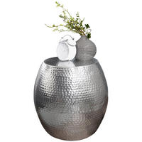 BEISTELLTISCH Aluminium Hammerschlag ENNS, Silber 42x42x42 cm - Silberfarben, Metall (42/42/42cm) - KADIMA DESIGN
