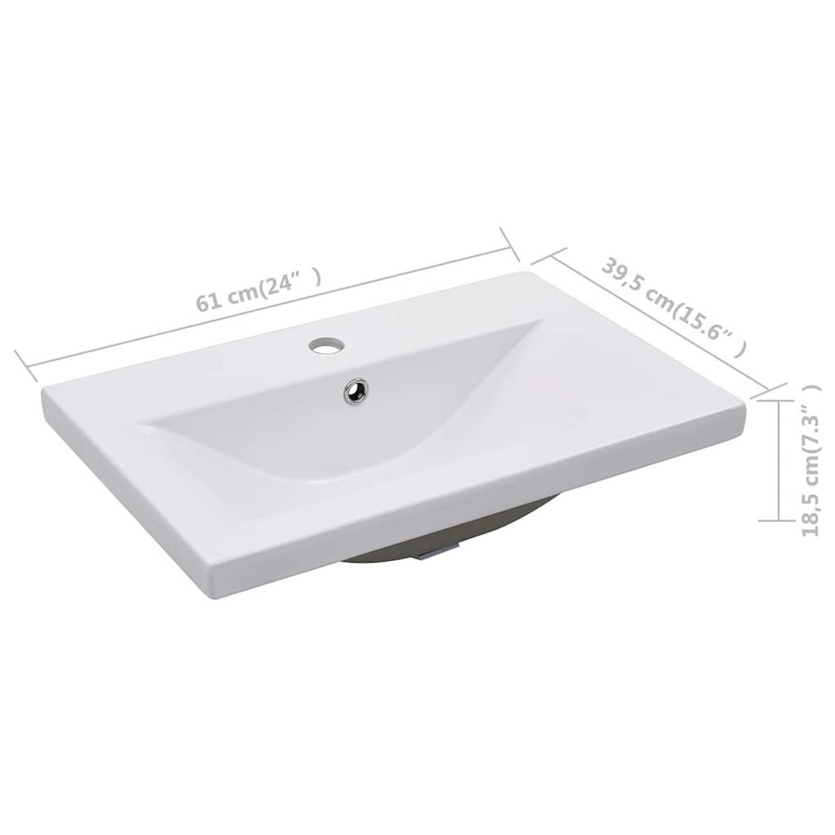 WASCHBECKEN Landgraf 61/39.5/18.5 cm - Weiß, Keramik (61/18.5/39.5cm) - Nettlife