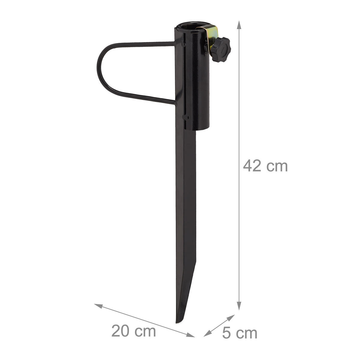 RASENDORN - Schwarz, Kunststoff/Metall (20/42/5cm) - Relaxdays