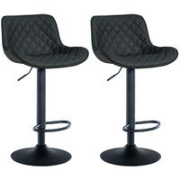 BARHOCKER 2er Set Minerva Kunstleder schwarz - Schwarz, Kunststoff/Metall (48/105/54cm) - TPFLiving