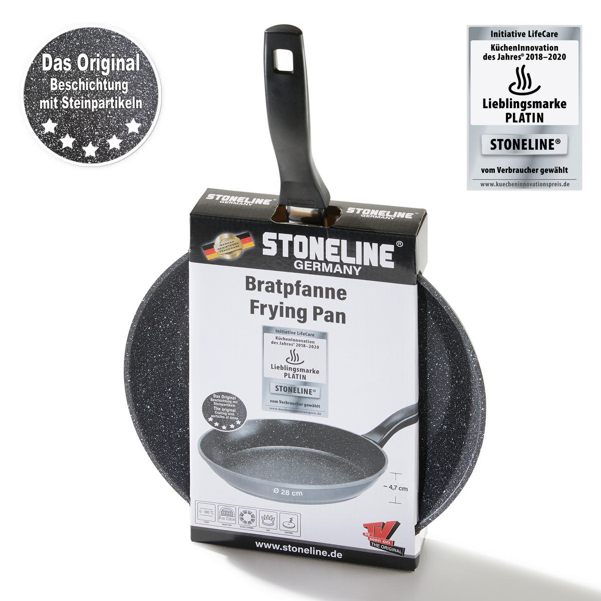 BRATPFANNE 28cm - Grau, Metall (28cm) - Stoneline