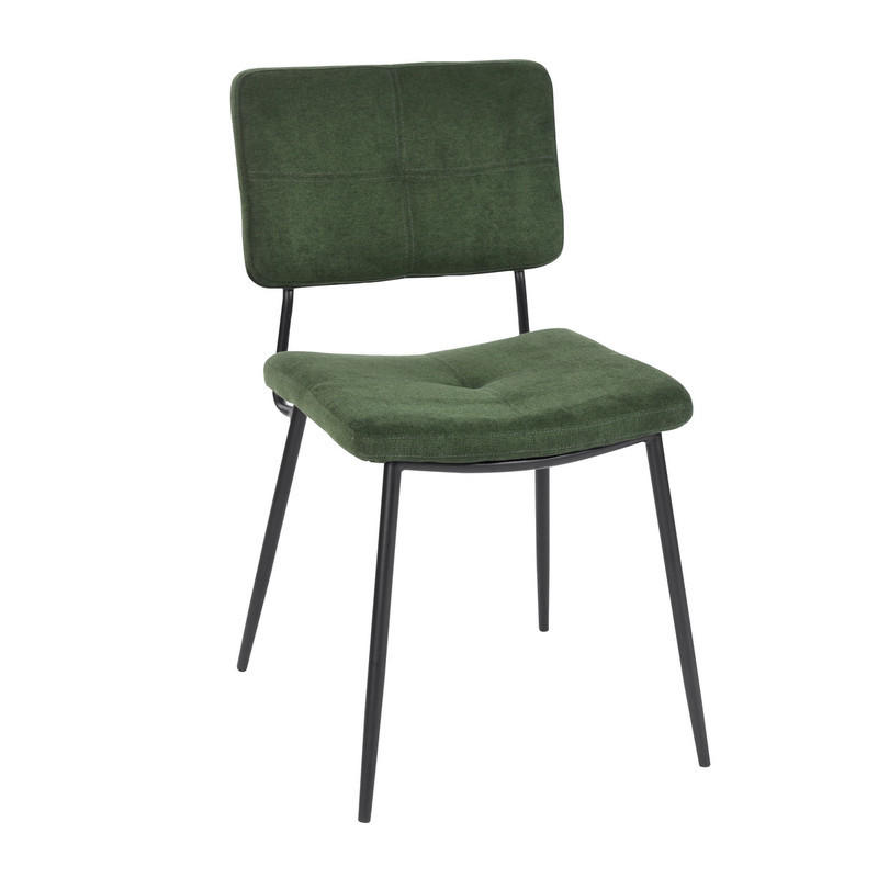 ESSSTUHL Webstoff Grün, Schwarz - Grün, Metall (54/82/45.5cm) - Meubles Cosy