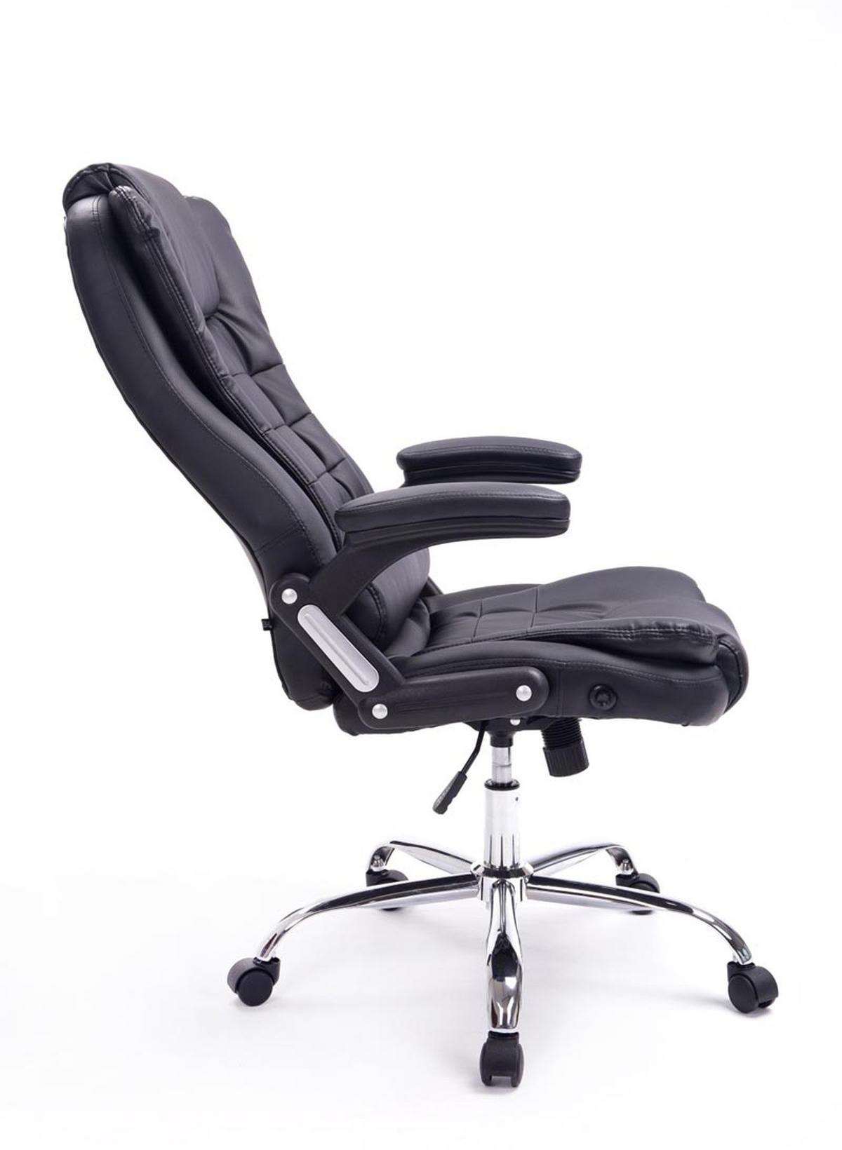 BÜROSTUHL Toronto, Kunstleder Schwarz - Schwarz, Textil/Metall (69/123/78cm) - TPFLiving