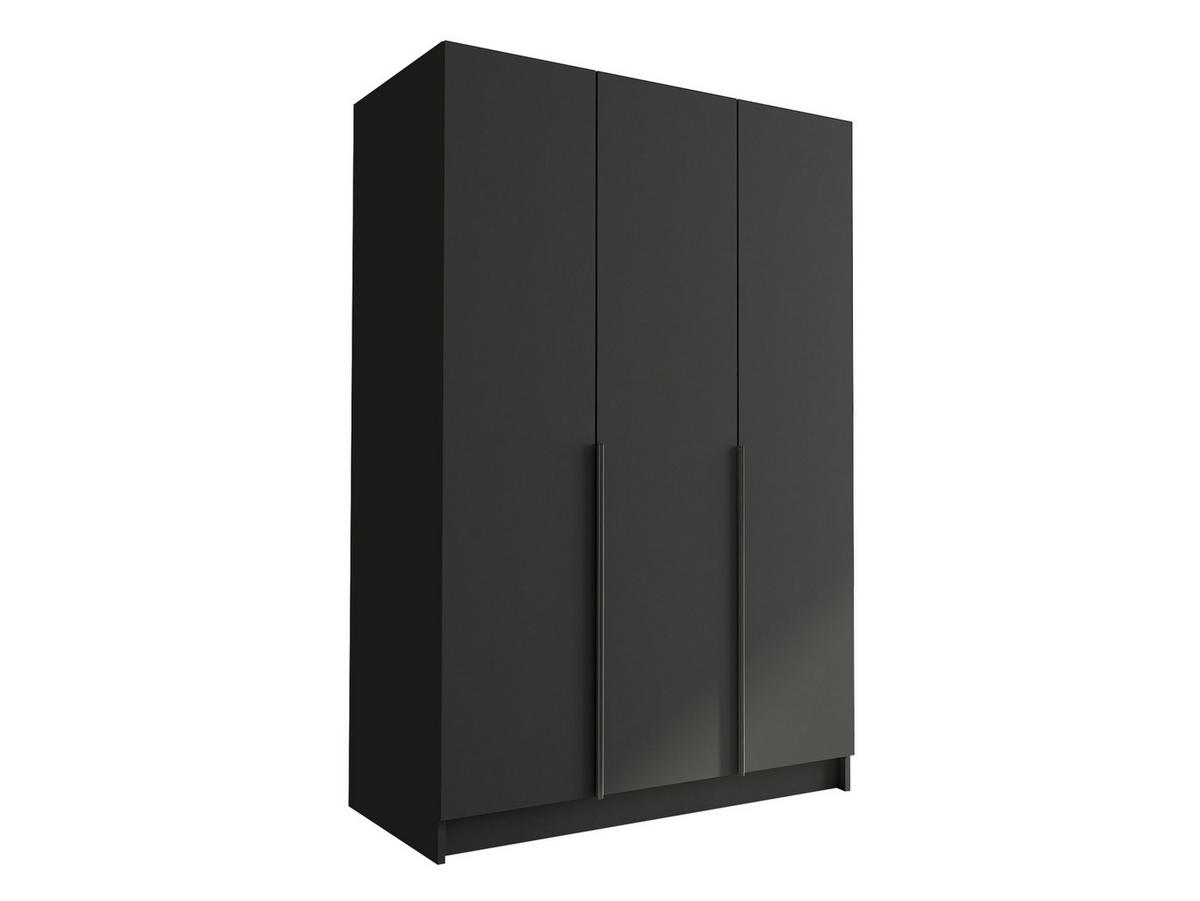 KLEIDERSCHRANK Calia I - Schwarz, Holzwerkstoff/Metall (150/215/58cm) - MIRJAN24