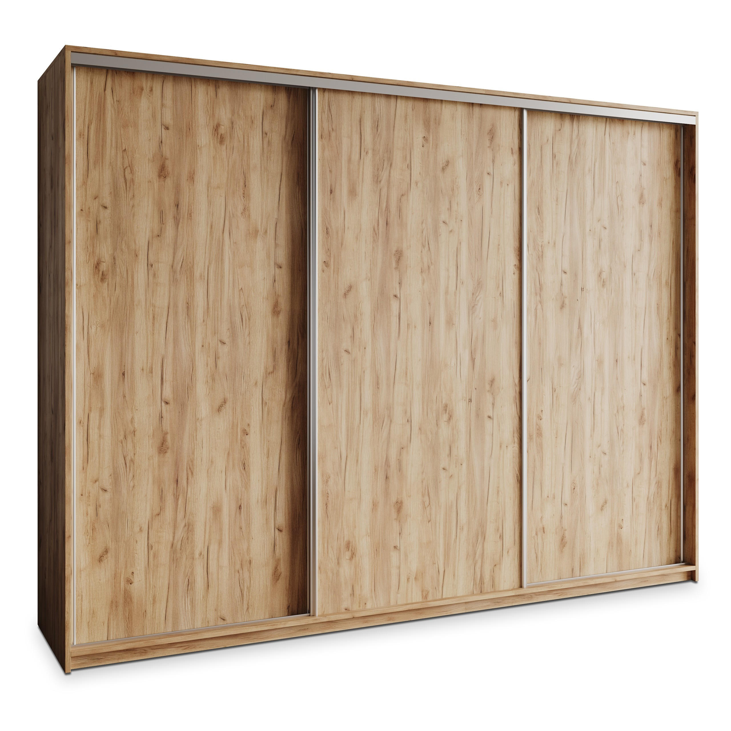 Masseno Schwebetürenschrank Orange, Nickel 250x205x60 cm