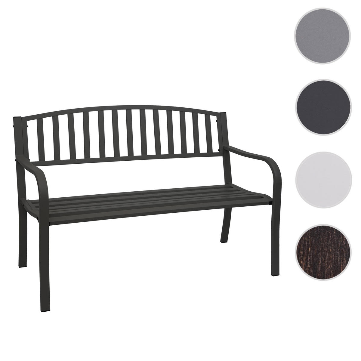 GARTENBANK 87x128x58cm Weiß 2-Sitzer - Weiß, Metall (128/87/58cm) - PROREGAL
