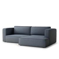 ECKSOFA MIT SCHLAFFUNKTION Velto Blau Grau Webstoff - Blaugrau/Schwarz, Holz/Holzwerkstoff (250/152cm) - Maison de Reve