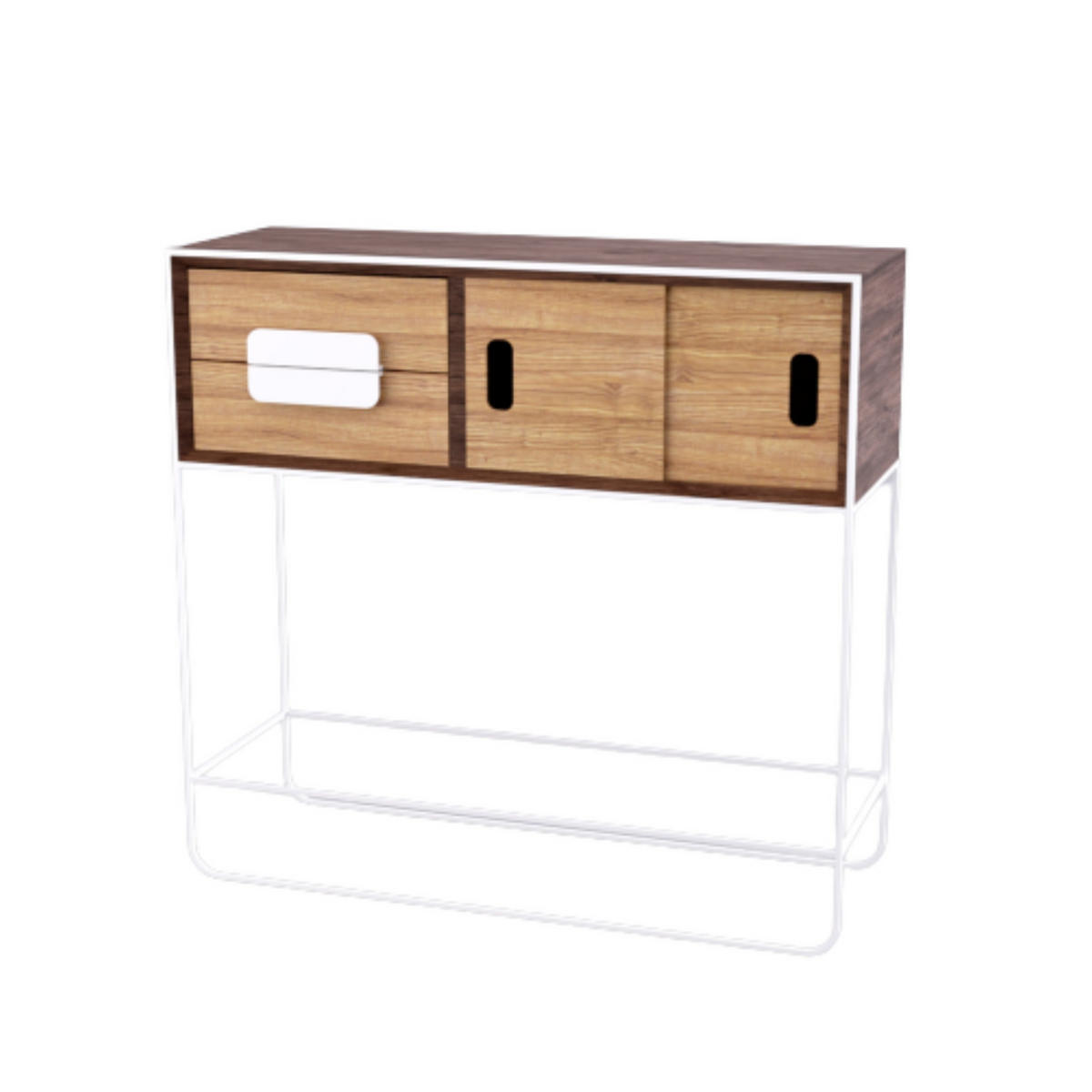 BEISTELLTISCH aus Massivholz Diele DENIS - Eichefarben, Holz (100/95/35cm) - Rawood Furniture