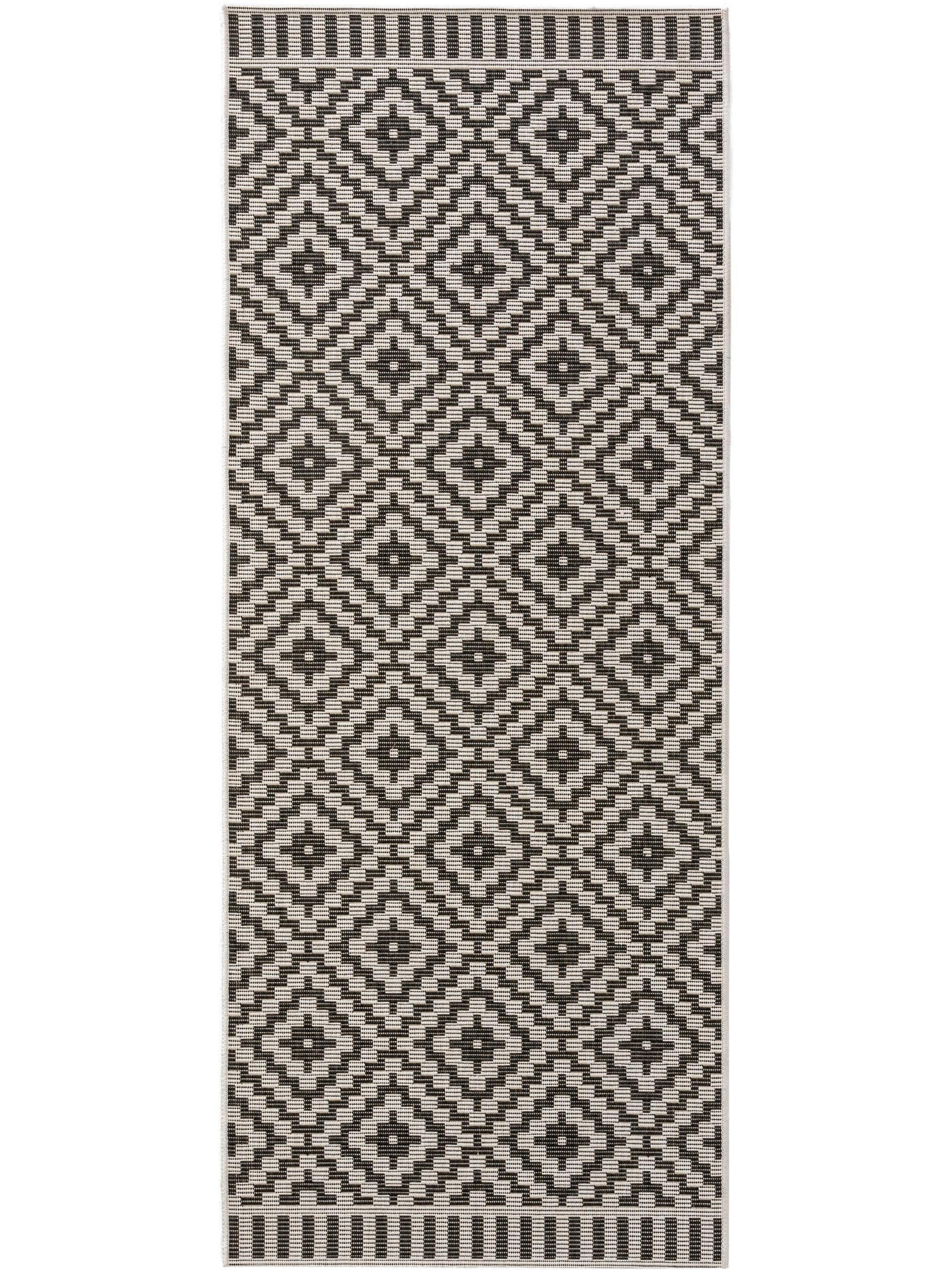 OUTDOORTEPPICH Metro Schwarz/Weiß 80x200 cm - Schwarz, Textil (80/200cm) - benuta Nest