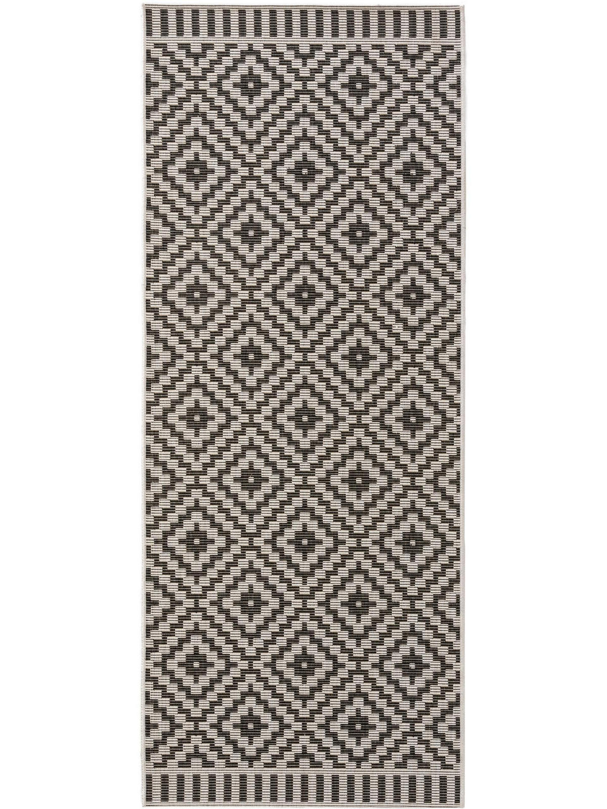 OUTDOORTEPPICH Metro Schwarz/Weiß 80x200 cm - Schwarz, Textil (80/200cm) - benuta Nest