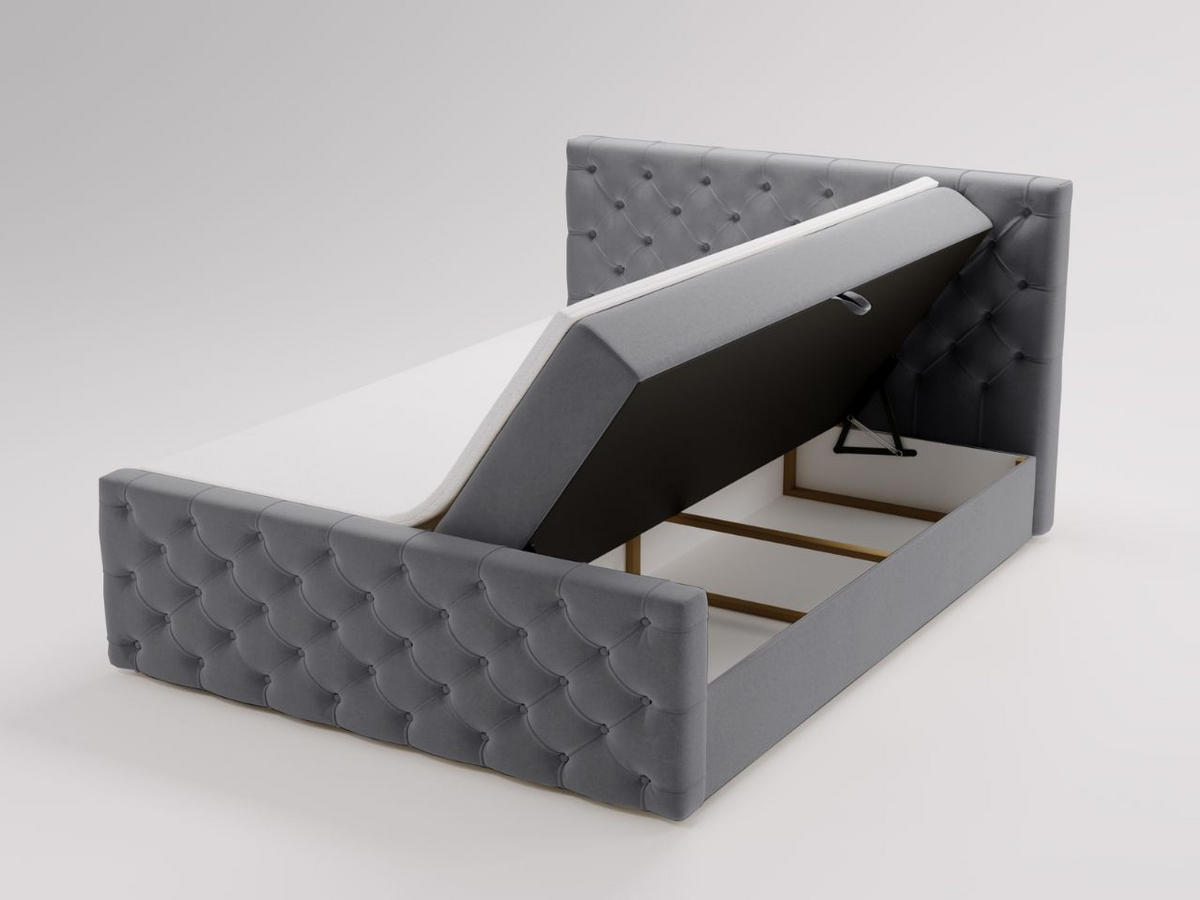 BOXBETT Montego 180x200 Grau - Grau, Holz/Textil (180/200cm) - Graingold