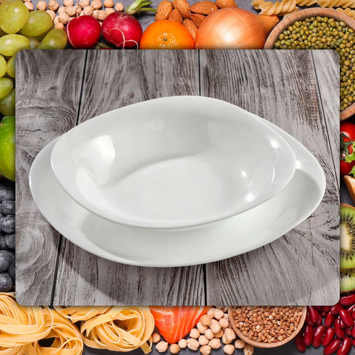 KADAX Speisetellerplatten 28cm Weiß 3 Stk - Weiß, Glas (28/2.1/25.8cm) - KADAX