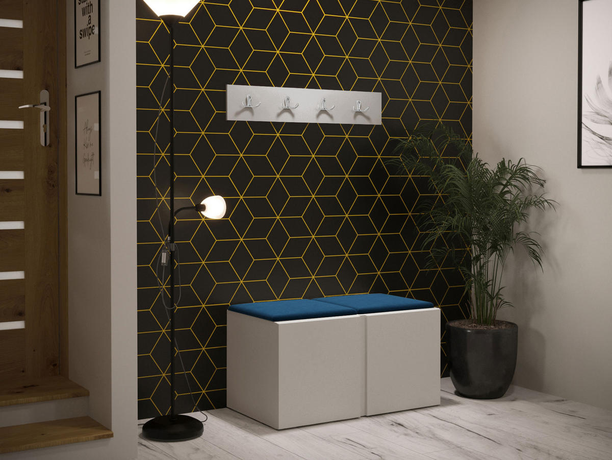 GARDEROBEN-SET Orion VI - Kaschmir/Blau, Holzwerkstoff/Kunststoff (84/42/46cm) - MIRJAN24