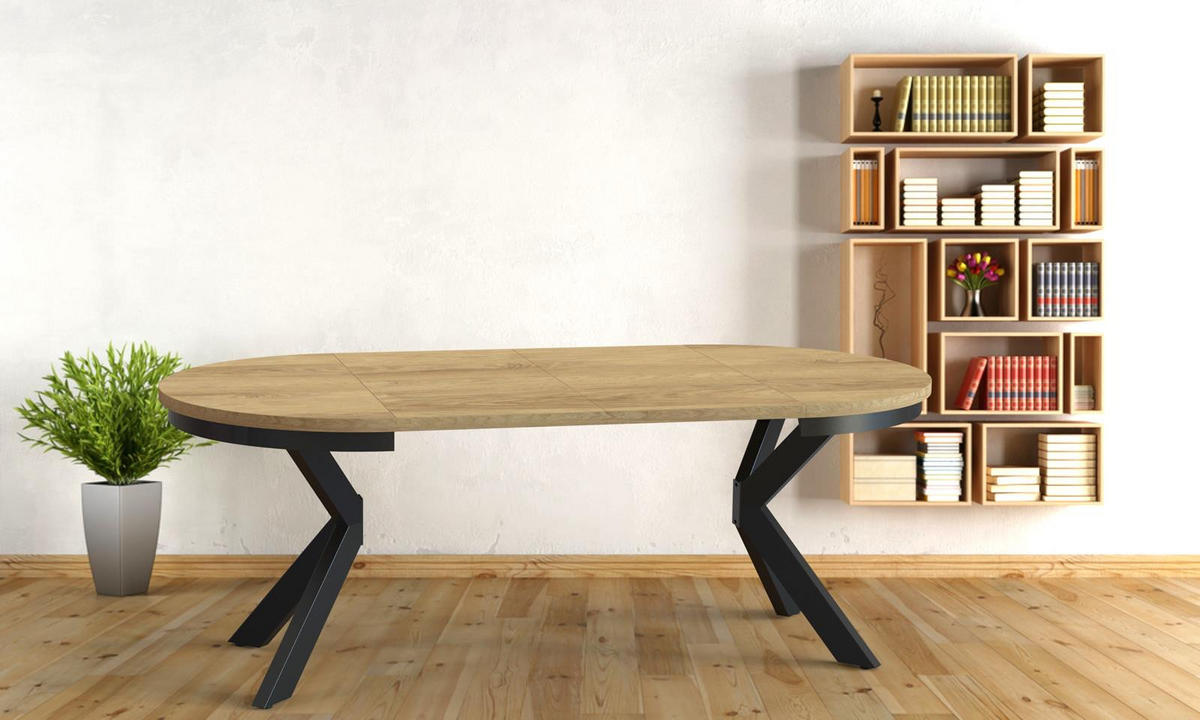 ESSTISCH BELLAMI 100-180 Schwarz - Schwarz, Holzwerkstoff (100/100/75cm) - Compleo24