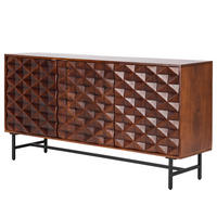 MASSIVES SIDEBOARD - Akazie / Schwarz - Schwarz/Braun, Holz/Metall (160/80/40cm) - home24